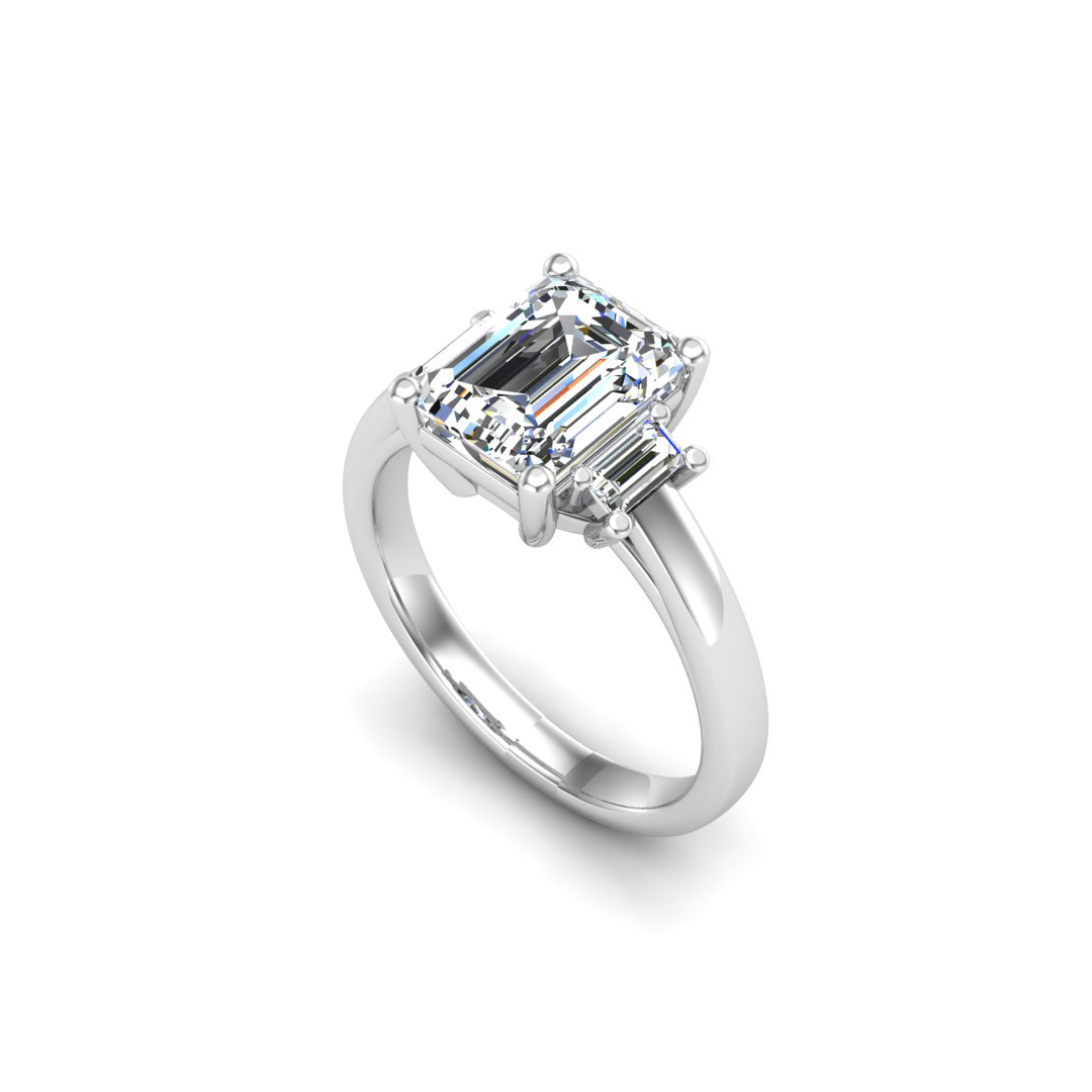 Korman Signature 'Jennifer' Emerald Three-Stone Engagement Ring